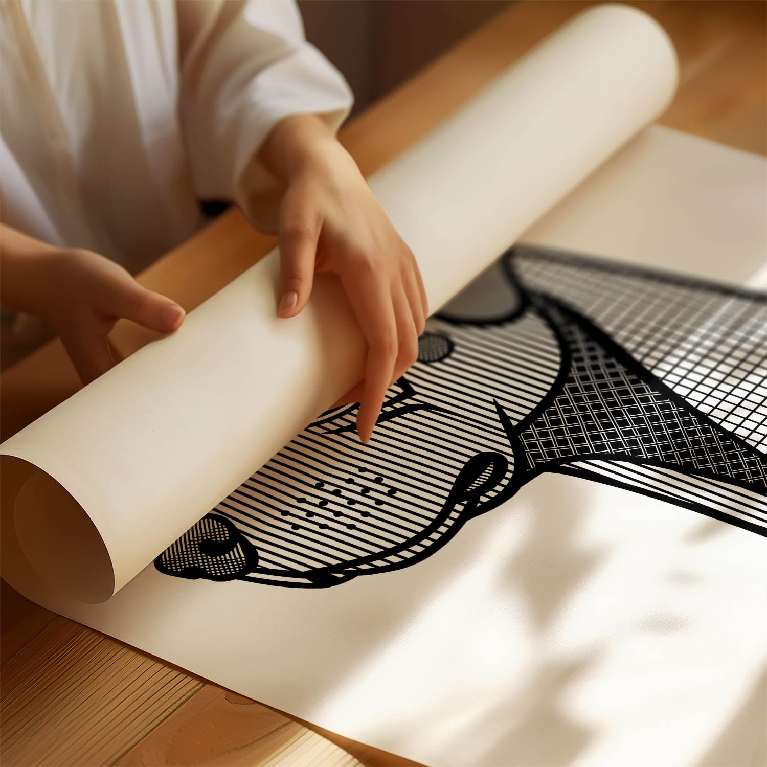 Rhodesian Ridgeback Geometric Line Art mockup