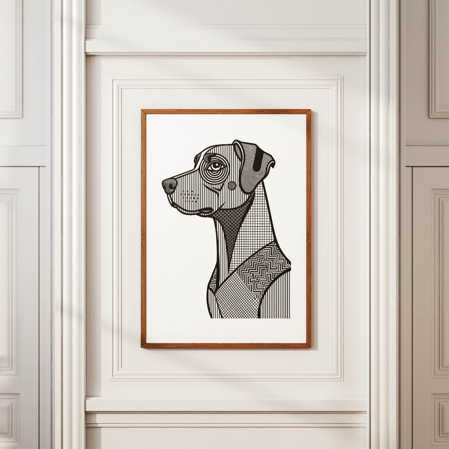 Rhodesian Ridgeback Geometric Line Art mockup