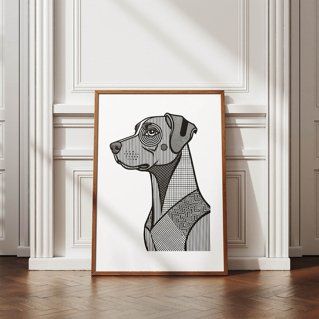 Rhodesian Ridgeback Geometric Line Art mockup