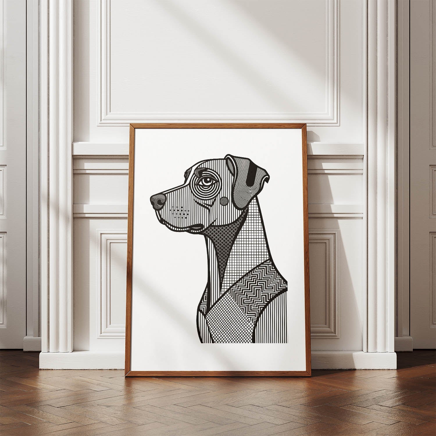 Rhodesian Ridgeback Geometric Line Art mockup