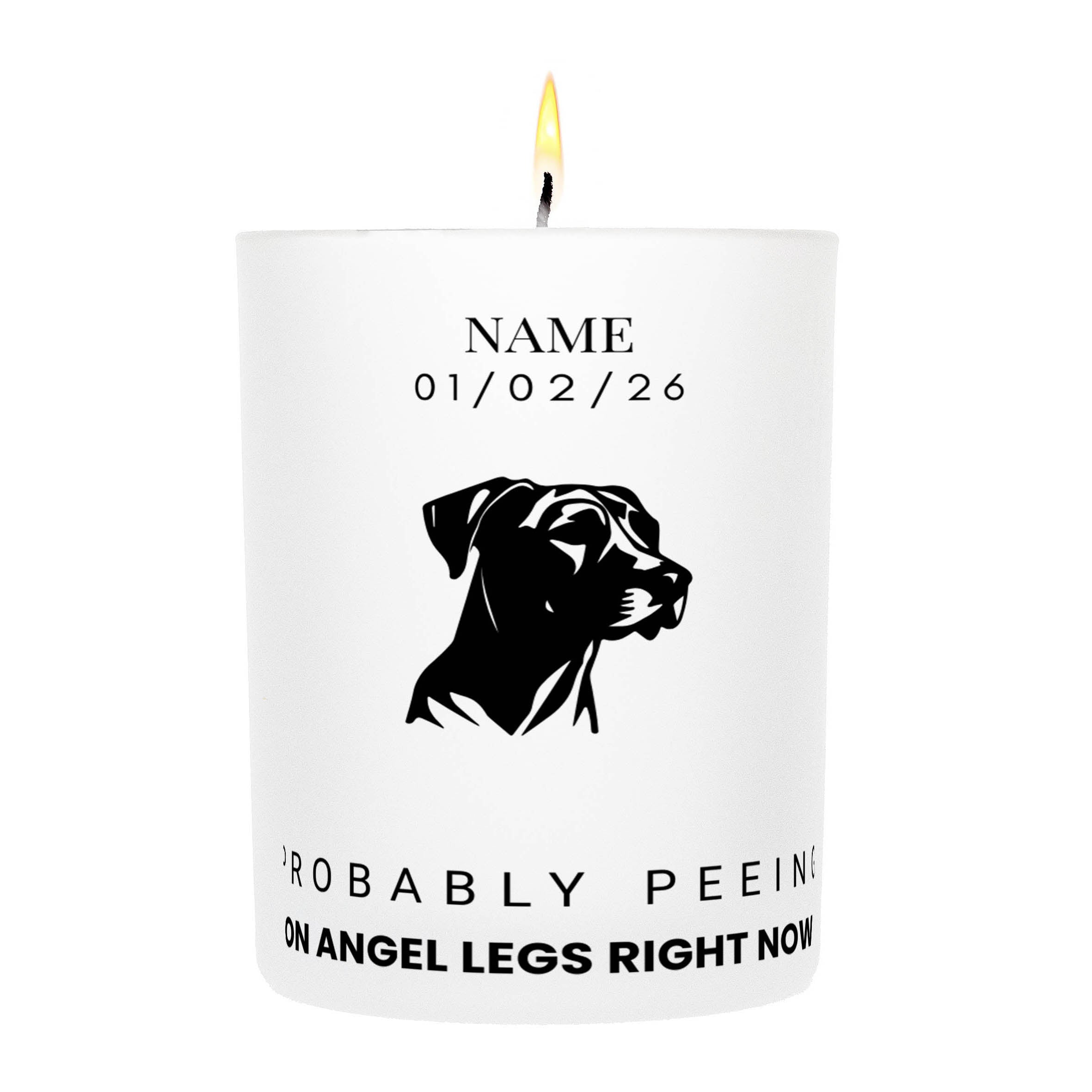 Rhoedesian Ridgeback – Probably Peeing on Angel Legs Right Now Custom Candle
