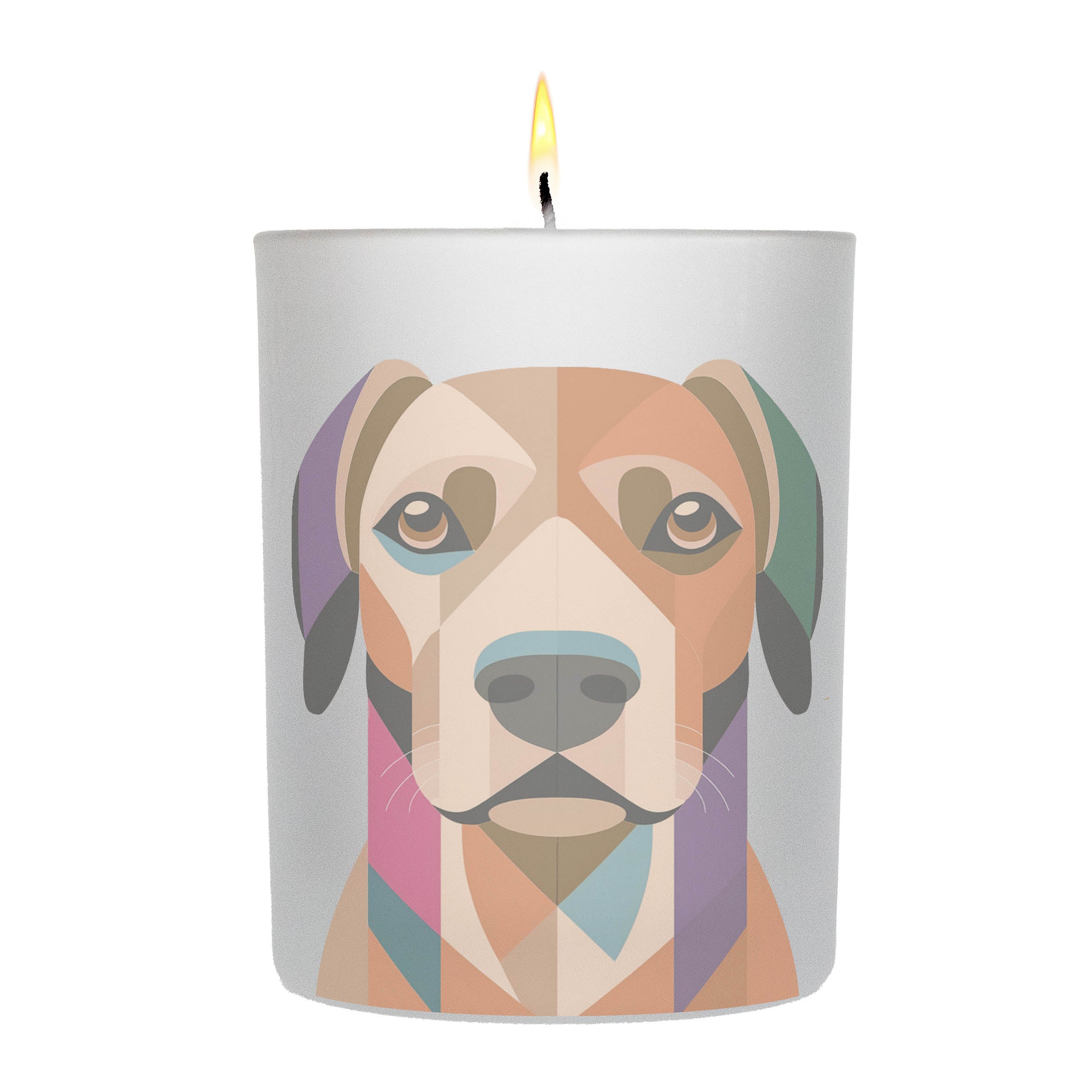 Rhoedesian Ridgeback Graphic Retro Chic Frosted Candle