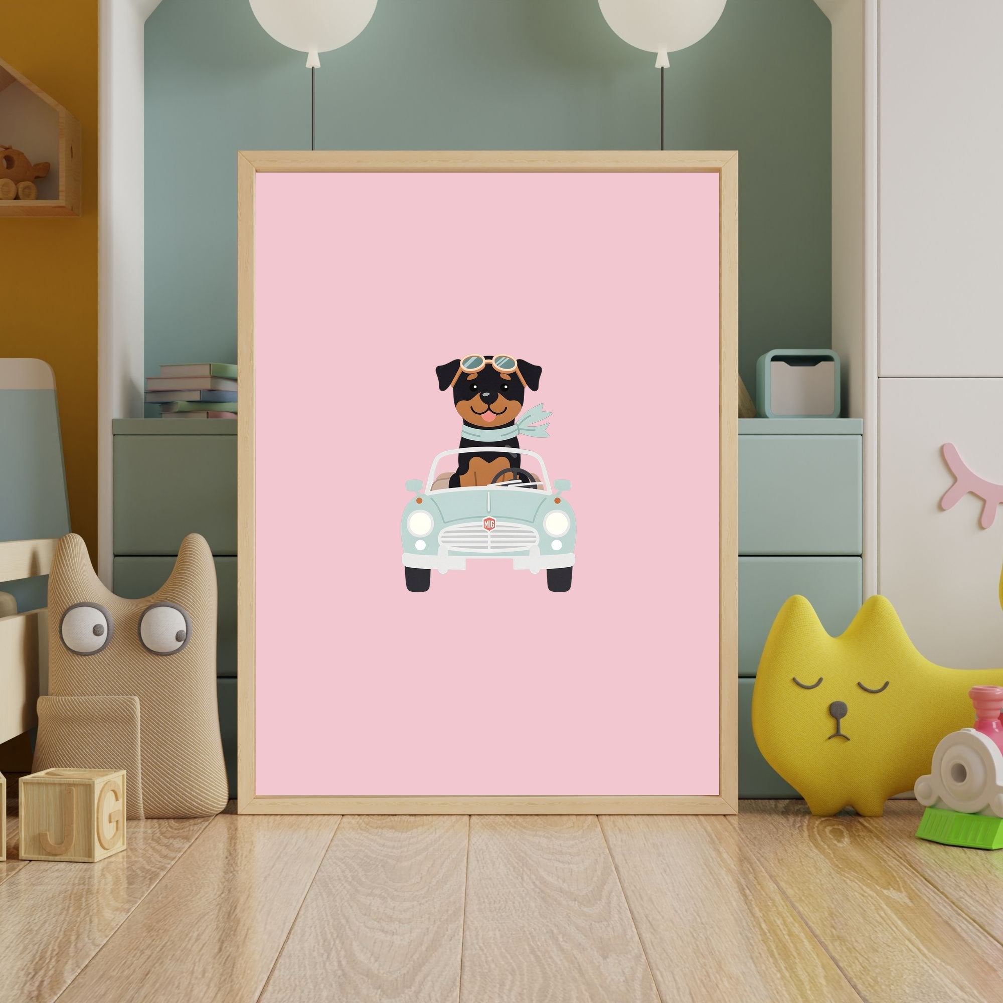 Rottweiler Kids Nursery Wall Art Print Bundle — 22 Dog Costume Designs, 5 Colours, 6 Print Sizes | Digital Download