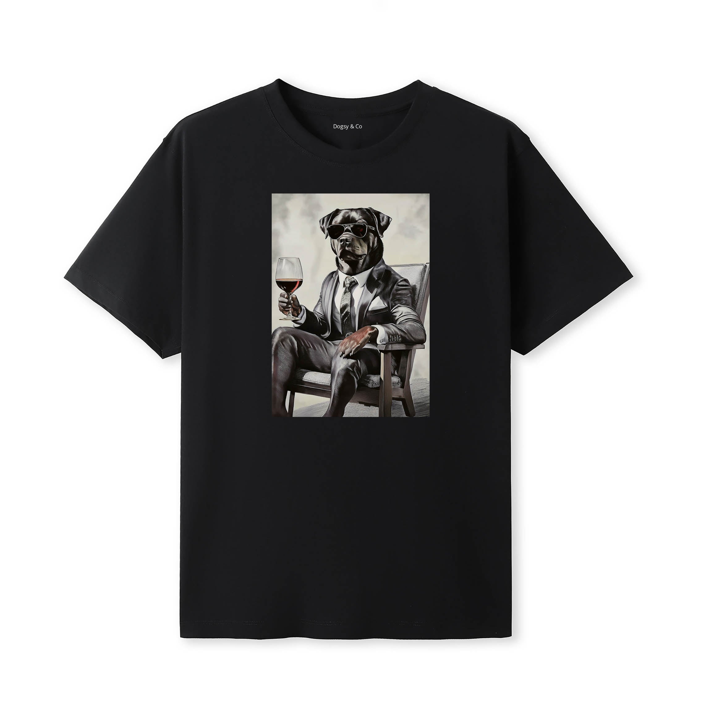Rottweiler distinguished gentleman dog t-shirt - black