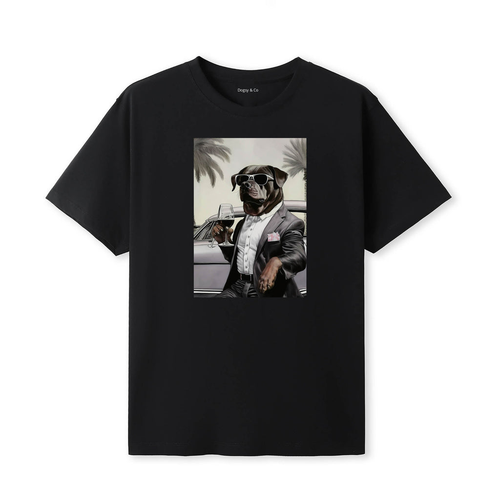 Rottweiler distinguished gentleman dog t-shirt - black