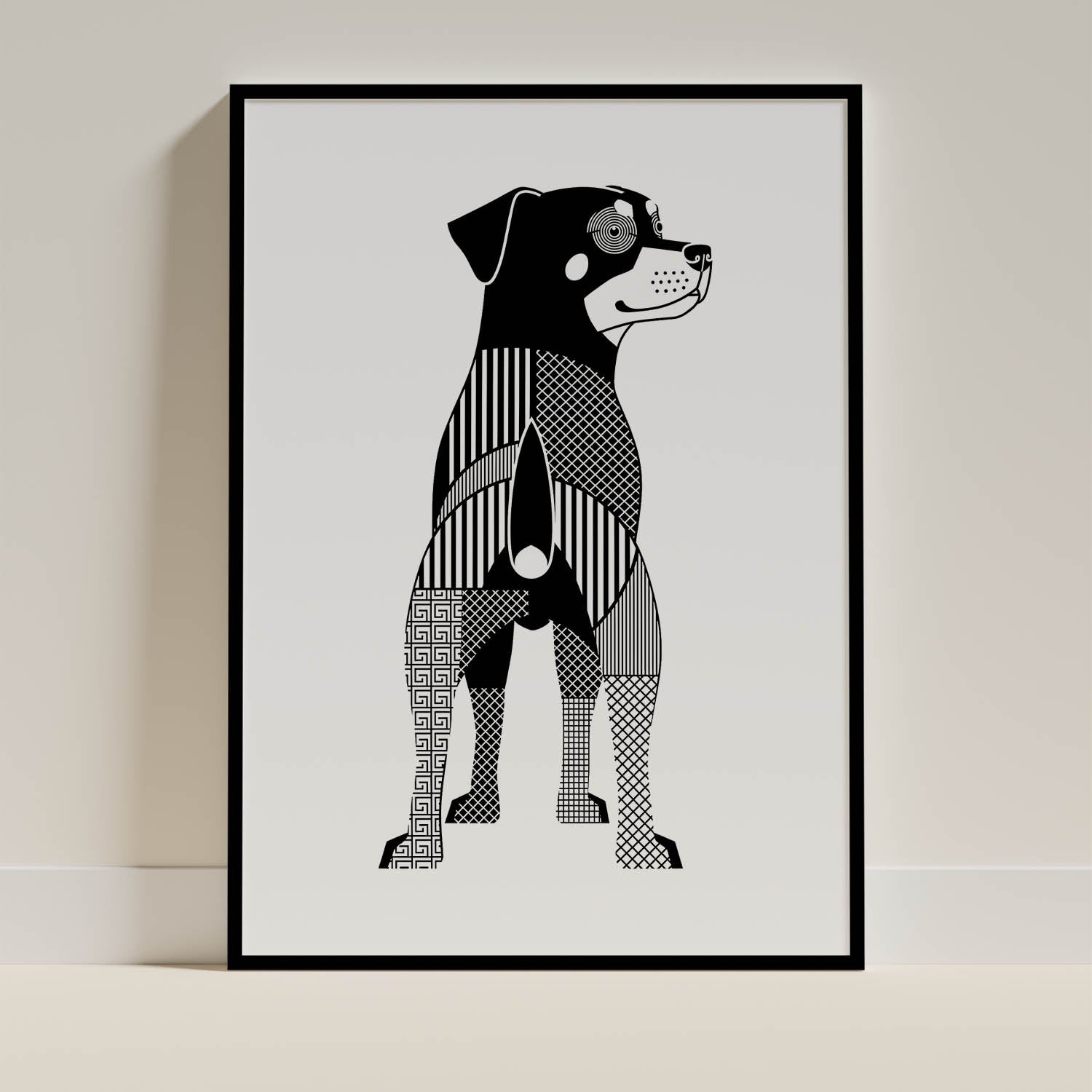 Rottweiler Geometric Line Art mockup