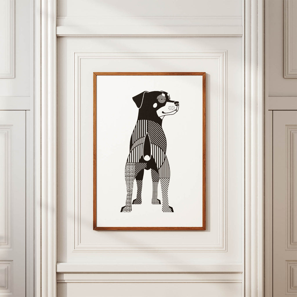 Rottweiler Geometric Line Art mockup