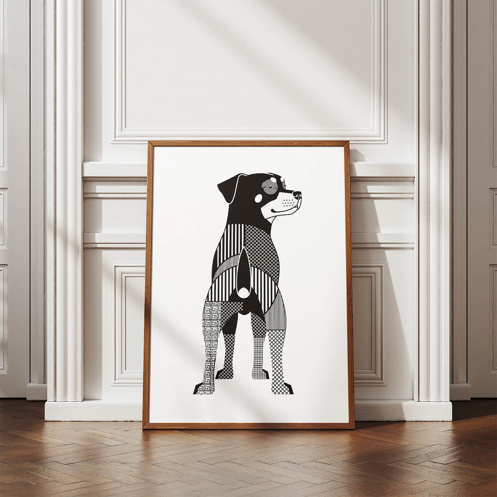 Rottweiler Geometric Line Art mockup