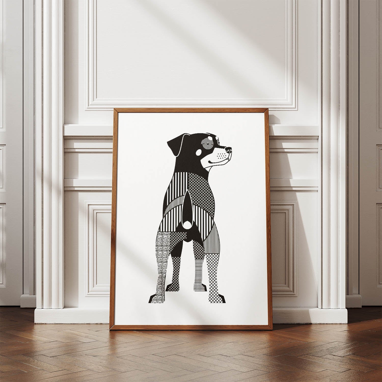 Rottweiler Geometric Line Art mockup