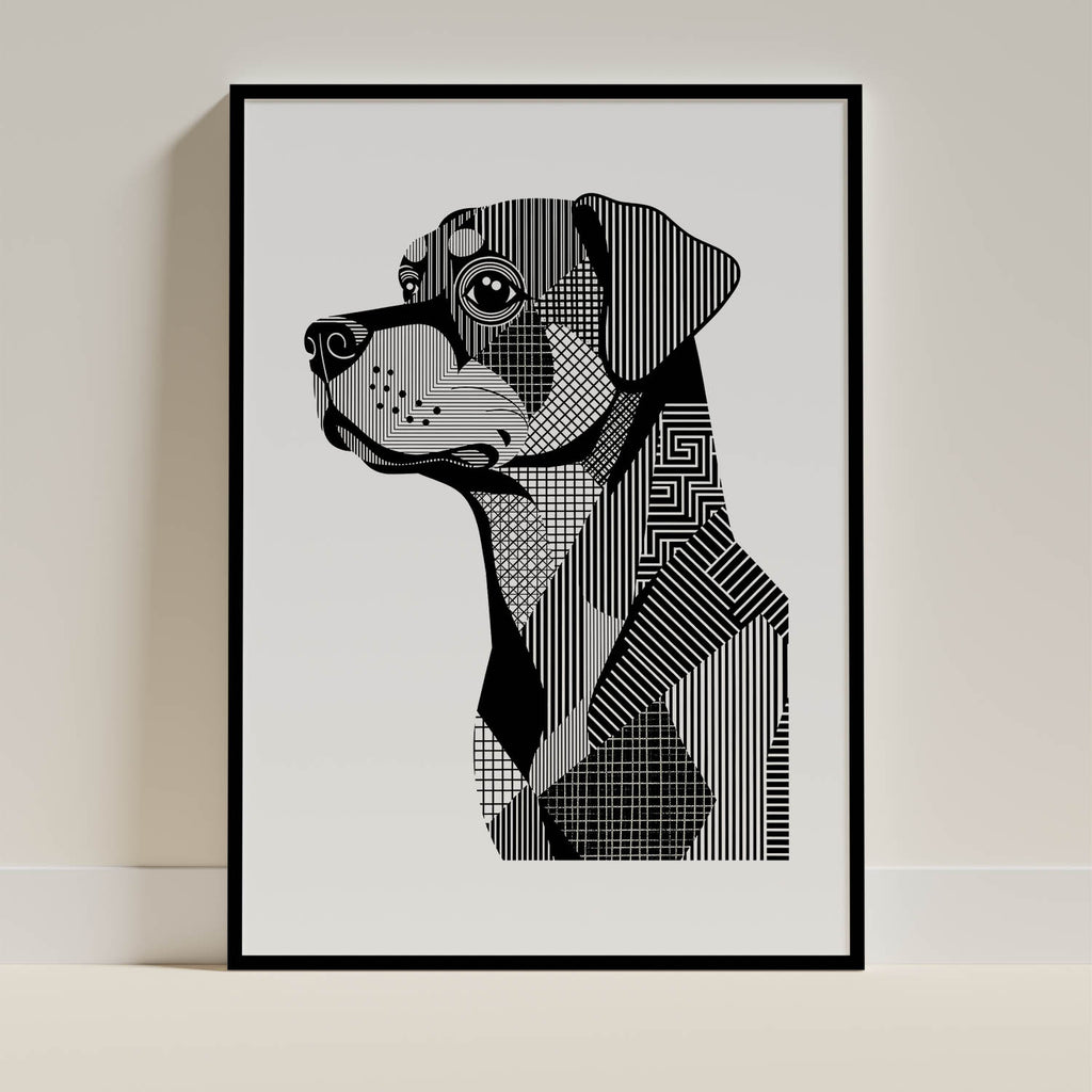 Rottweiler Geometric Line Art mockup