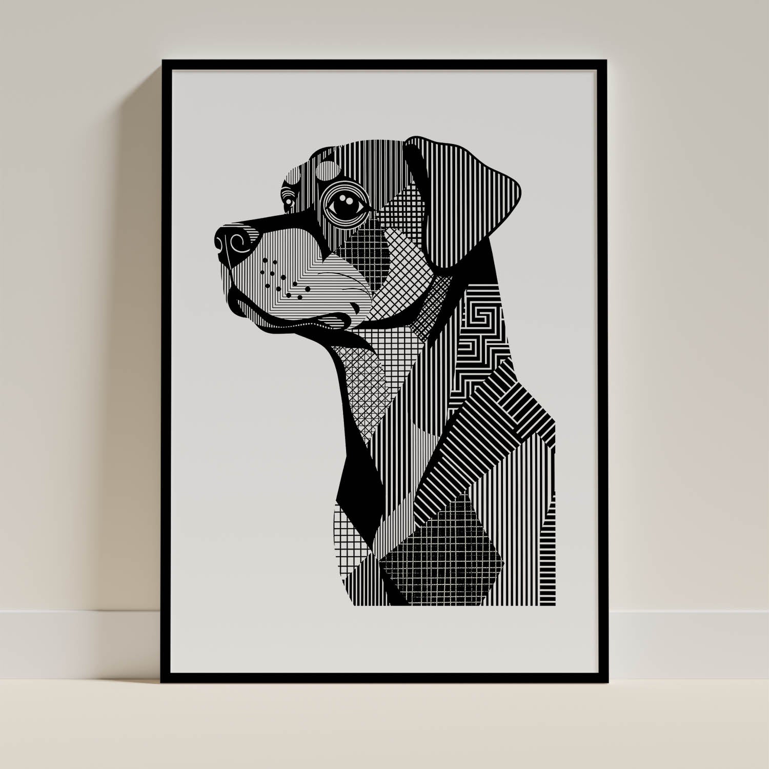 Rottweiler Geometric Line Art mockup