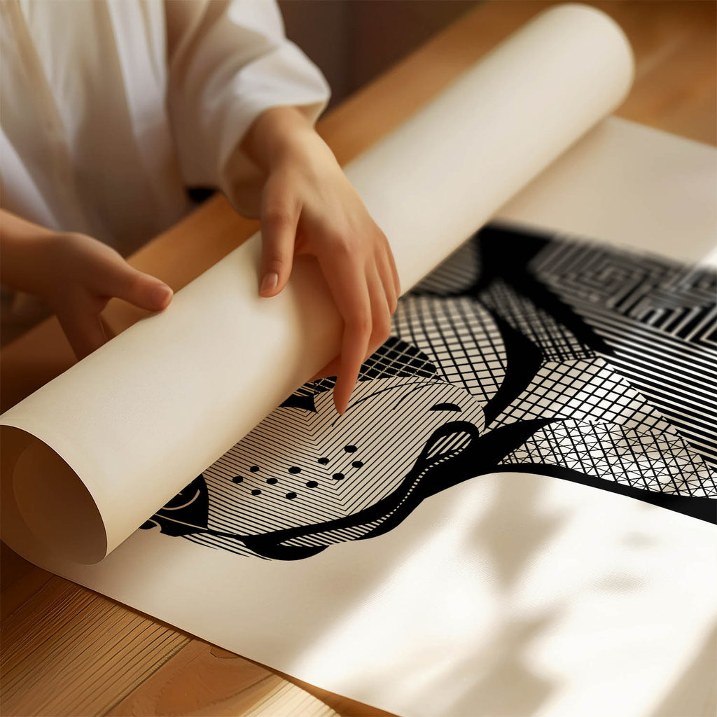 Rottweiler Geometric Line Art mockup