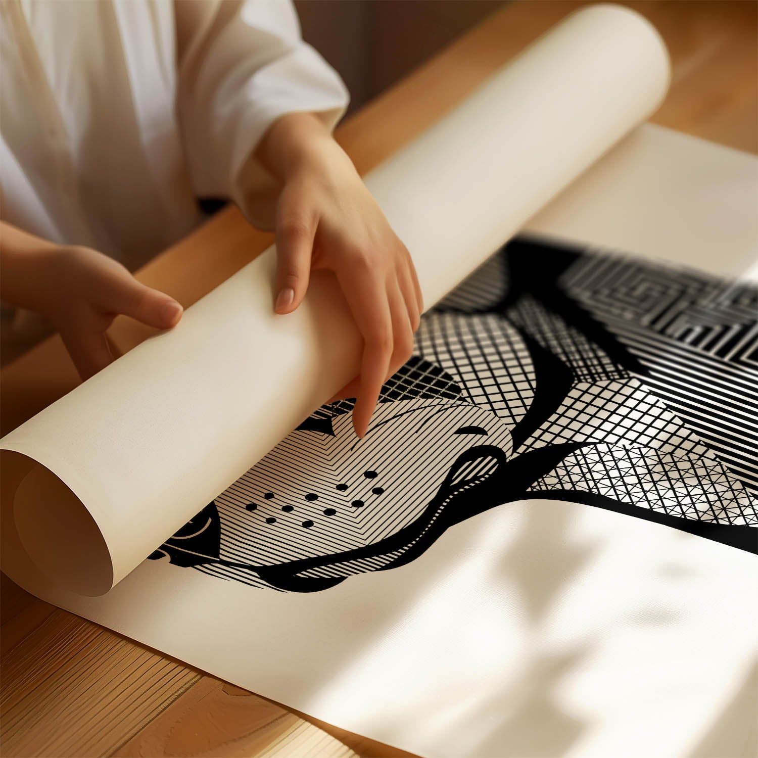 Rottweiler Geometric Line Art mockup