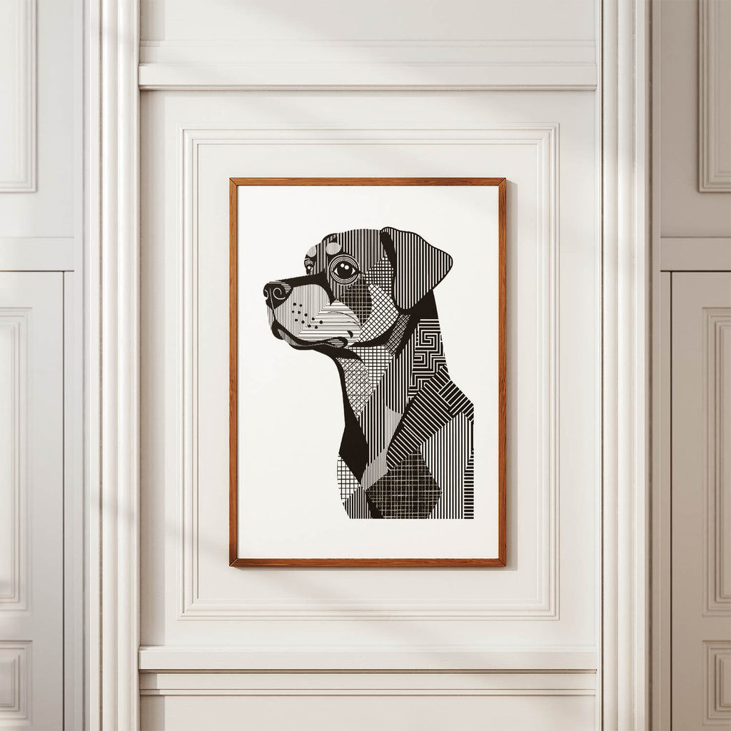 Rottweiler Geometric Line Art mockup