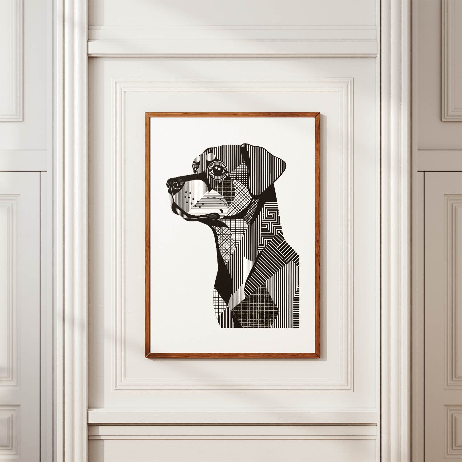 Rottweiler Geometric Line Art mockup