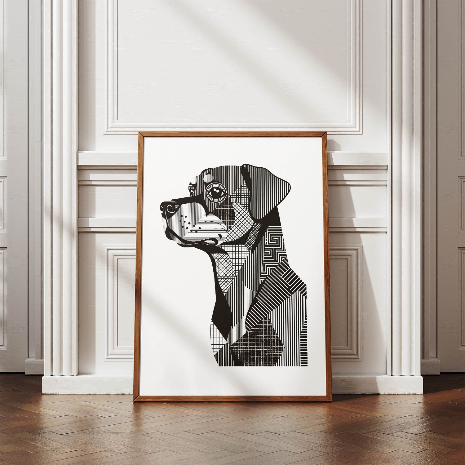 Rottweiler Geometric Line Art mockup