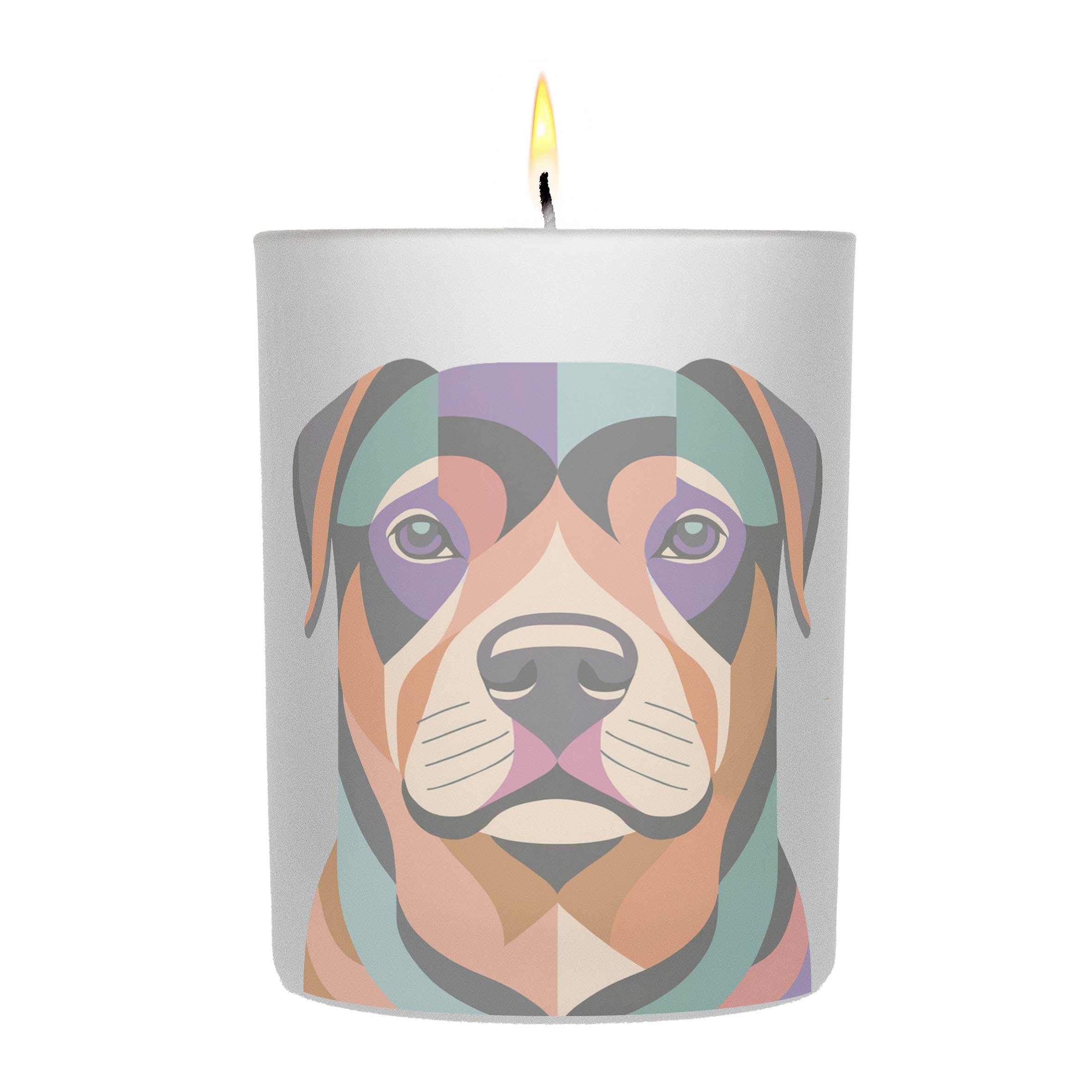Rottweiler Graphic Retro Chic Frosted Candle