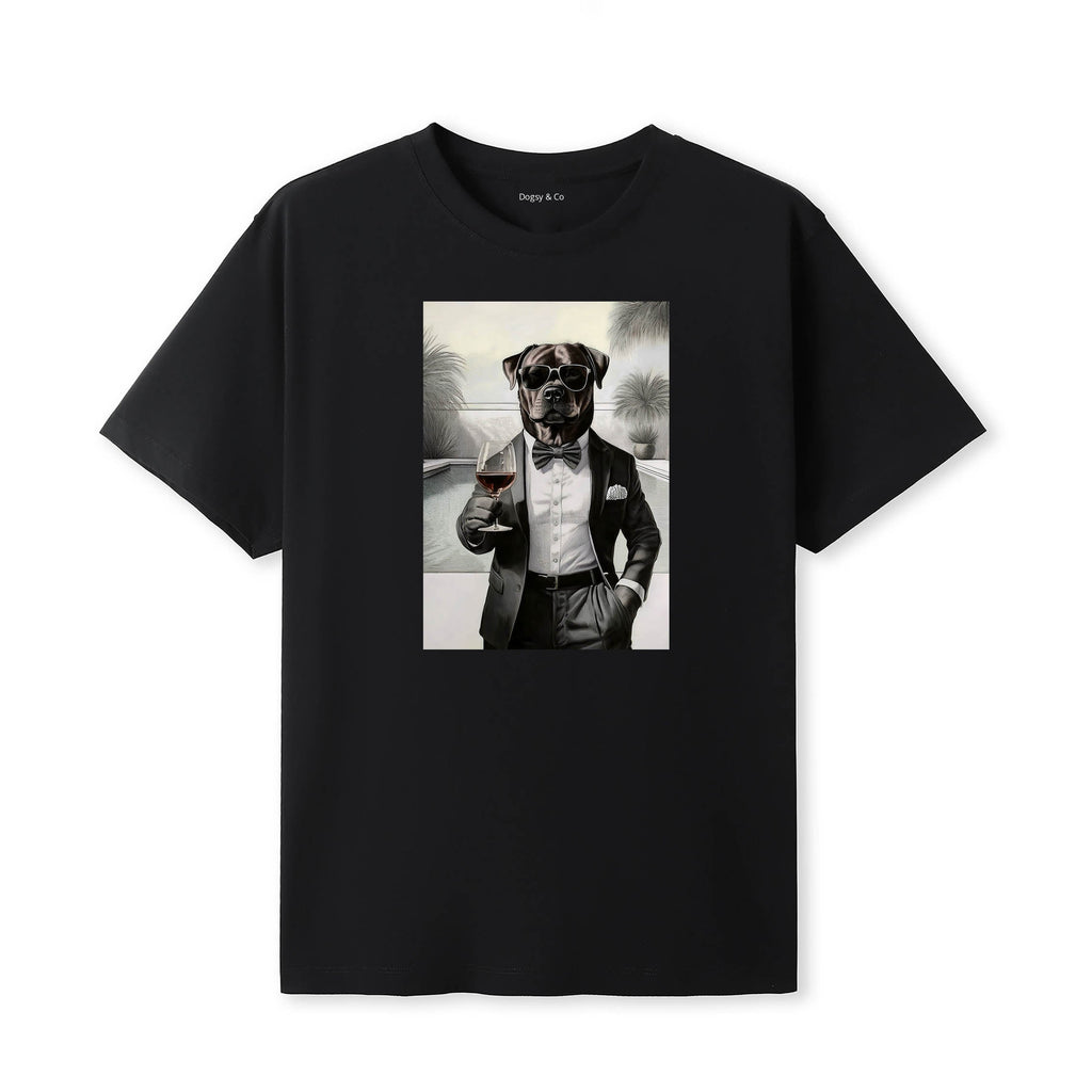 Rottweiler distinguished gentleman dog t-shirt - black