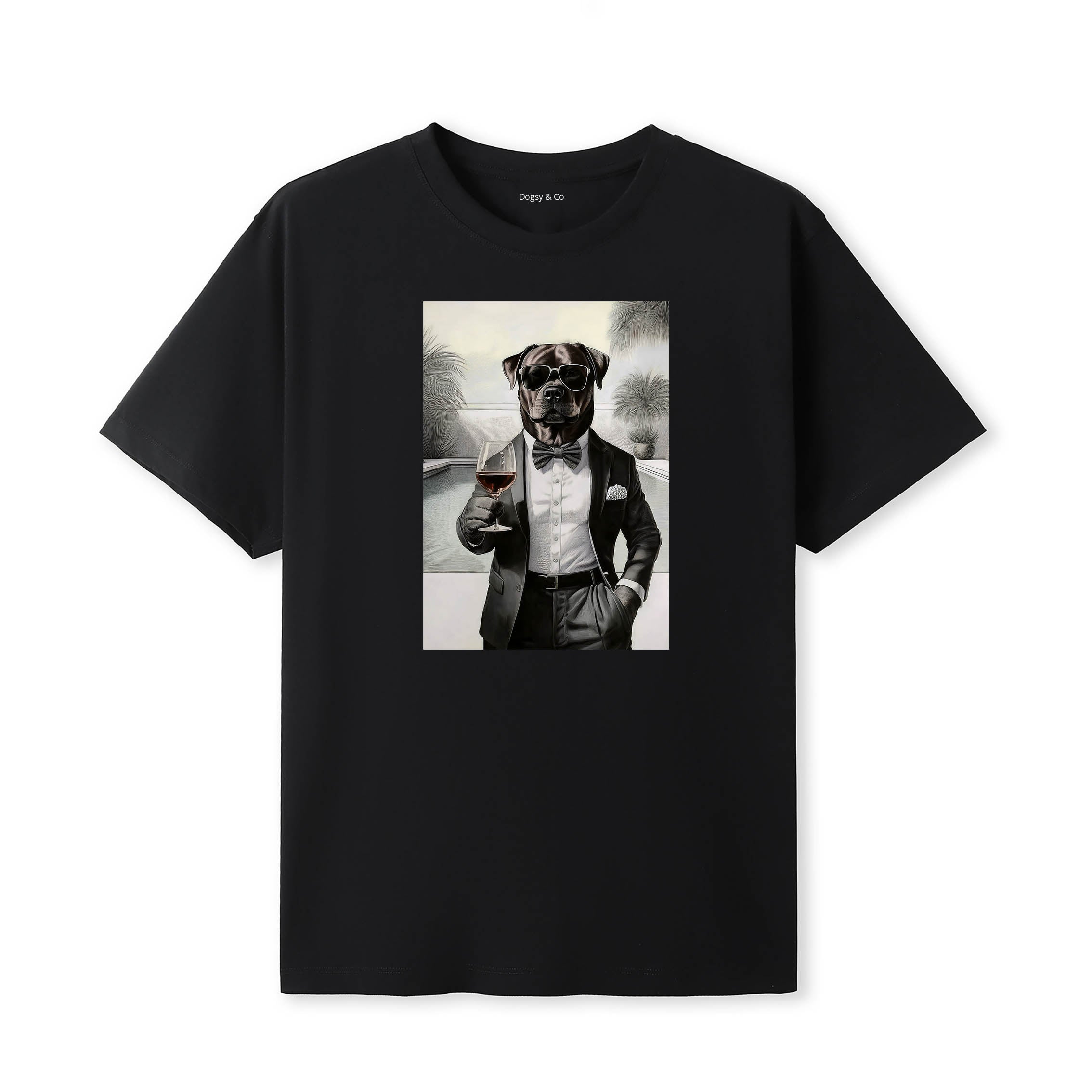 Rottweiler distinguished gentleman dog t-shirt - black