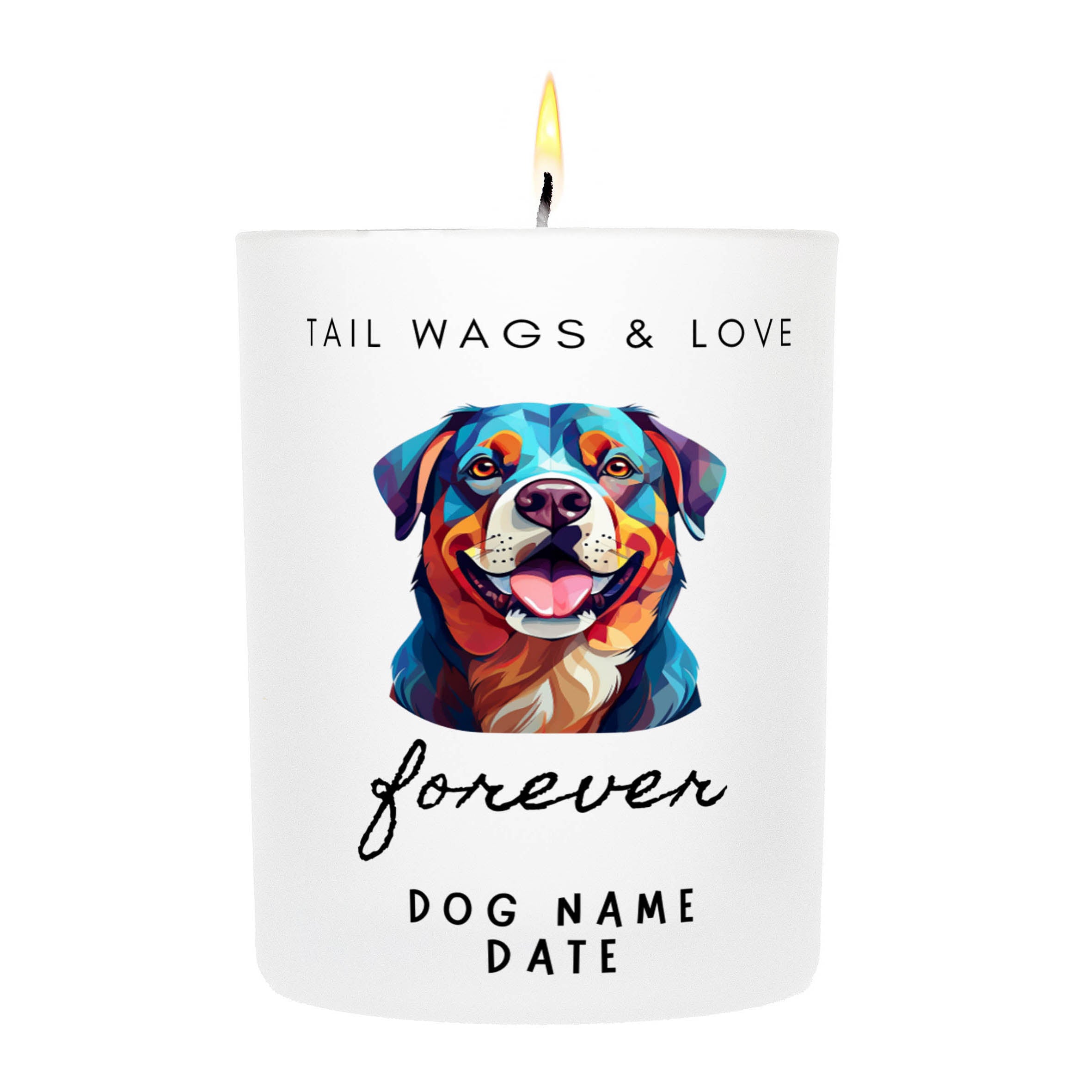 ROTTWEILER   Tail Wags & Love Custom Candle