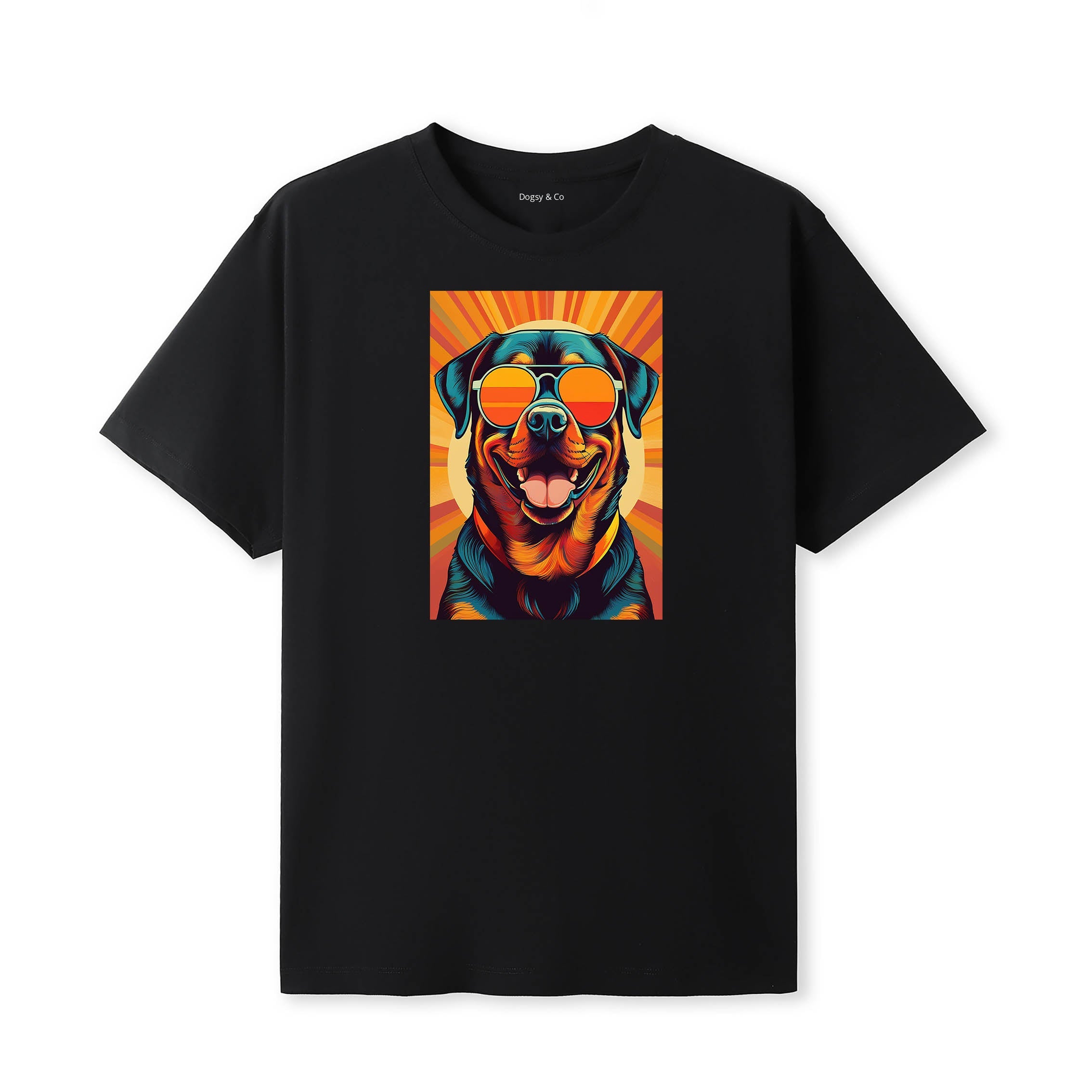 Rottweiler Sunnies Dog T-Shirt Black