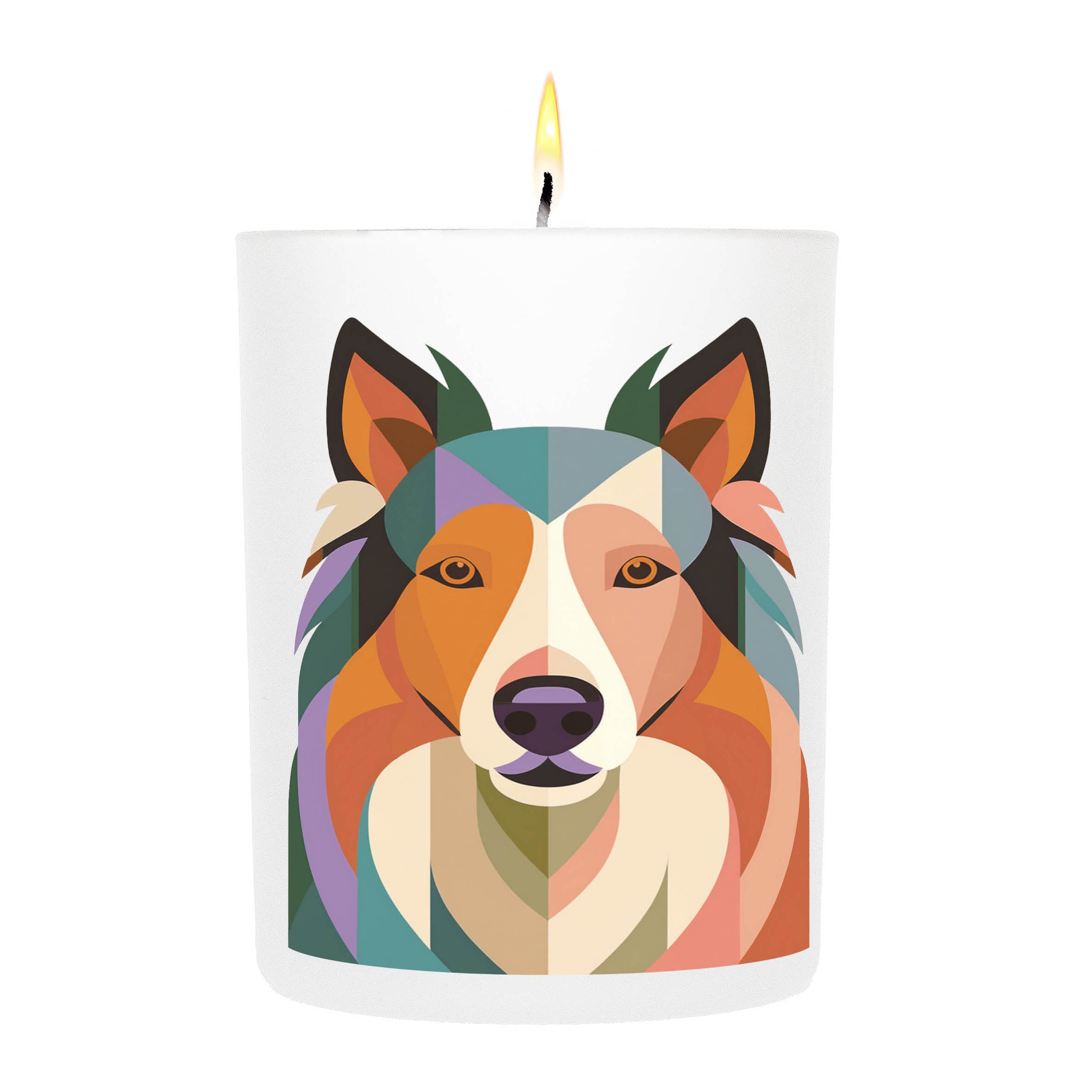 Rough Smooth Collie Graphic Bold Dog Candle
