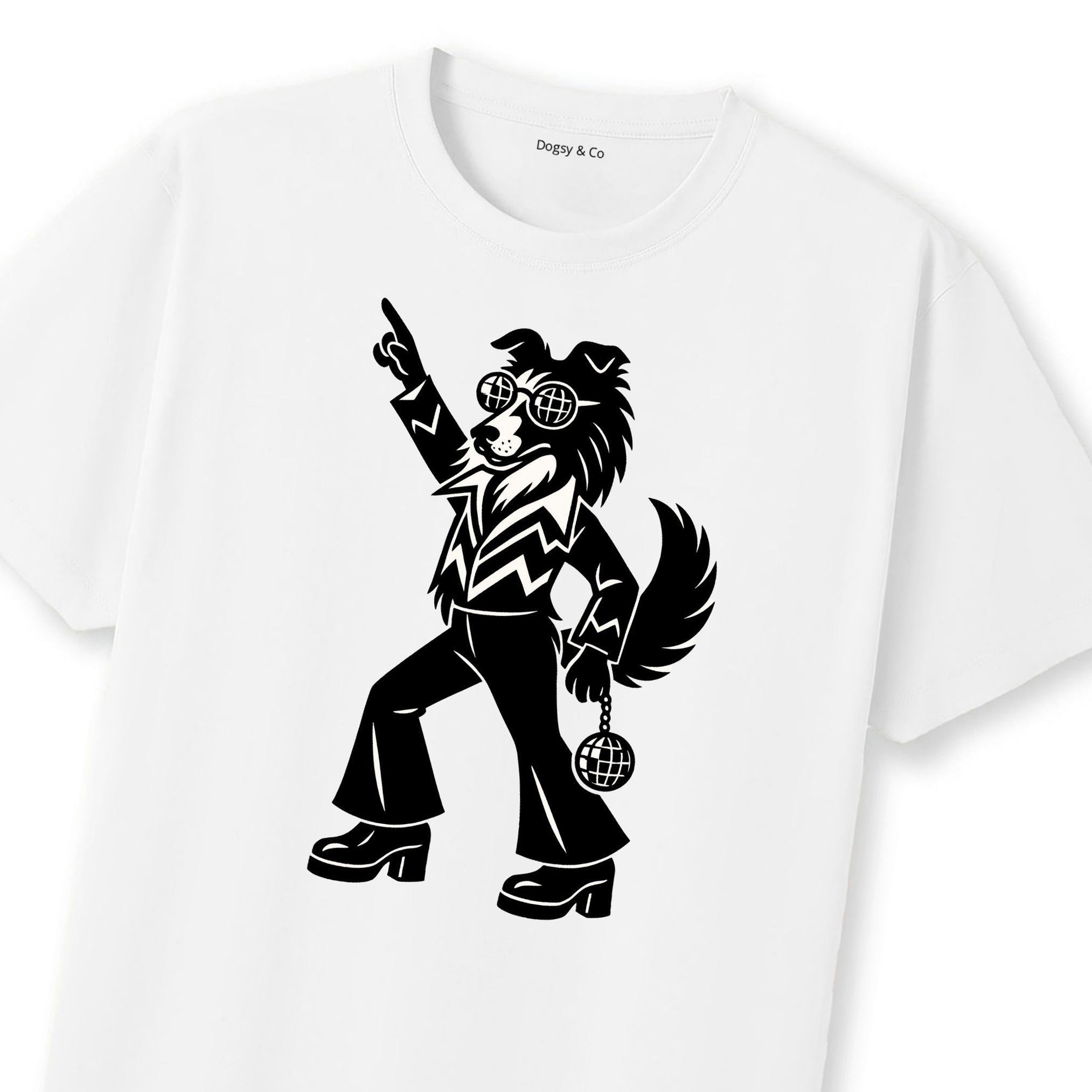 Rough Smooth Collie Disco Doggo T-Shirt | Dogsy & Co