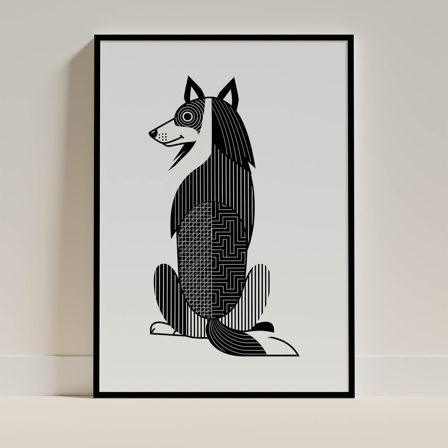Rough Smooth Collie Geometric Line Art mockup