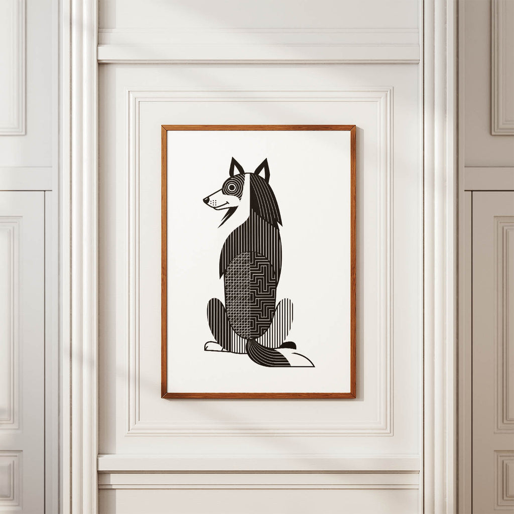 Rough Smooth Collie Geometric Line Art mockup