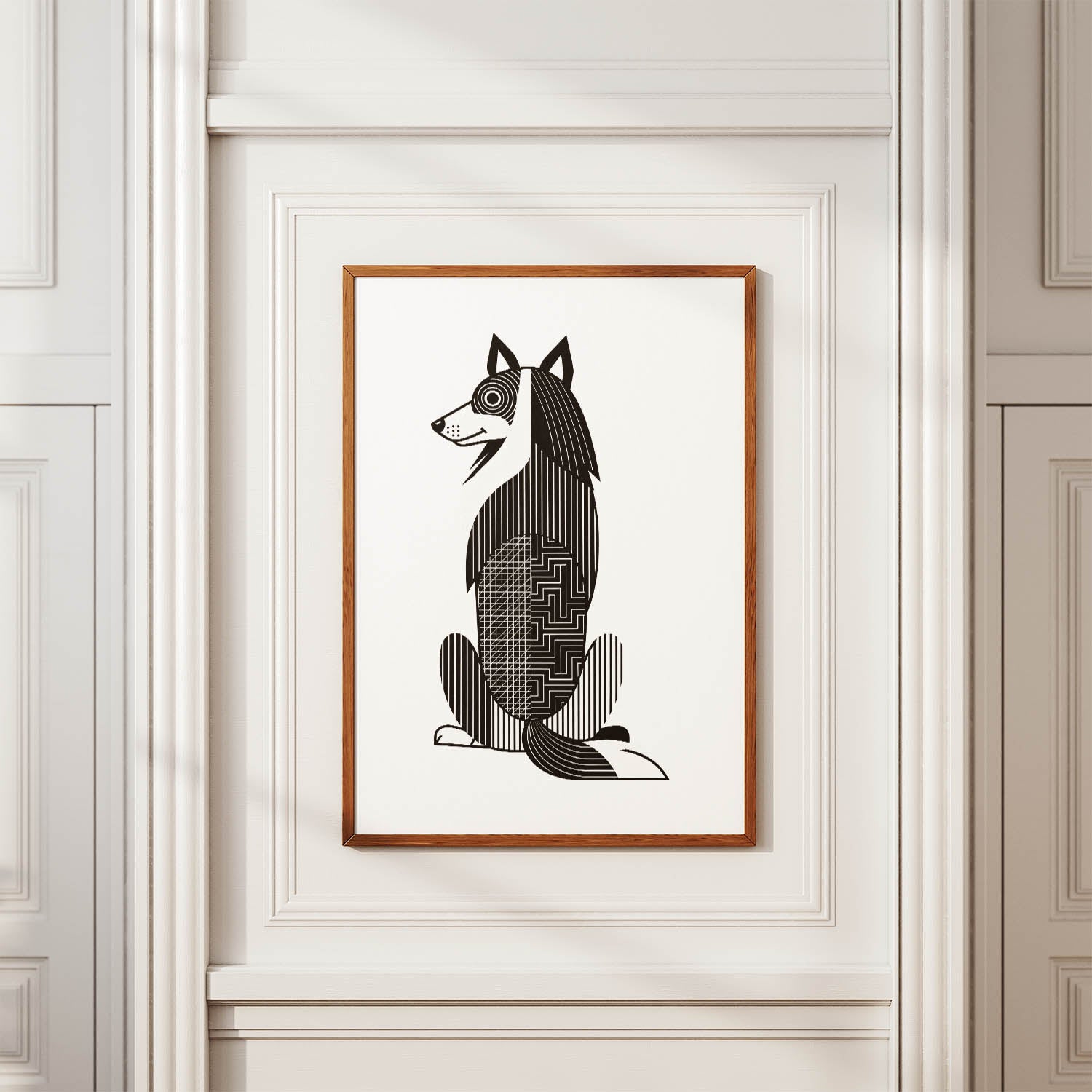 Rough Smooth Collie Geometric Line Art mockup
