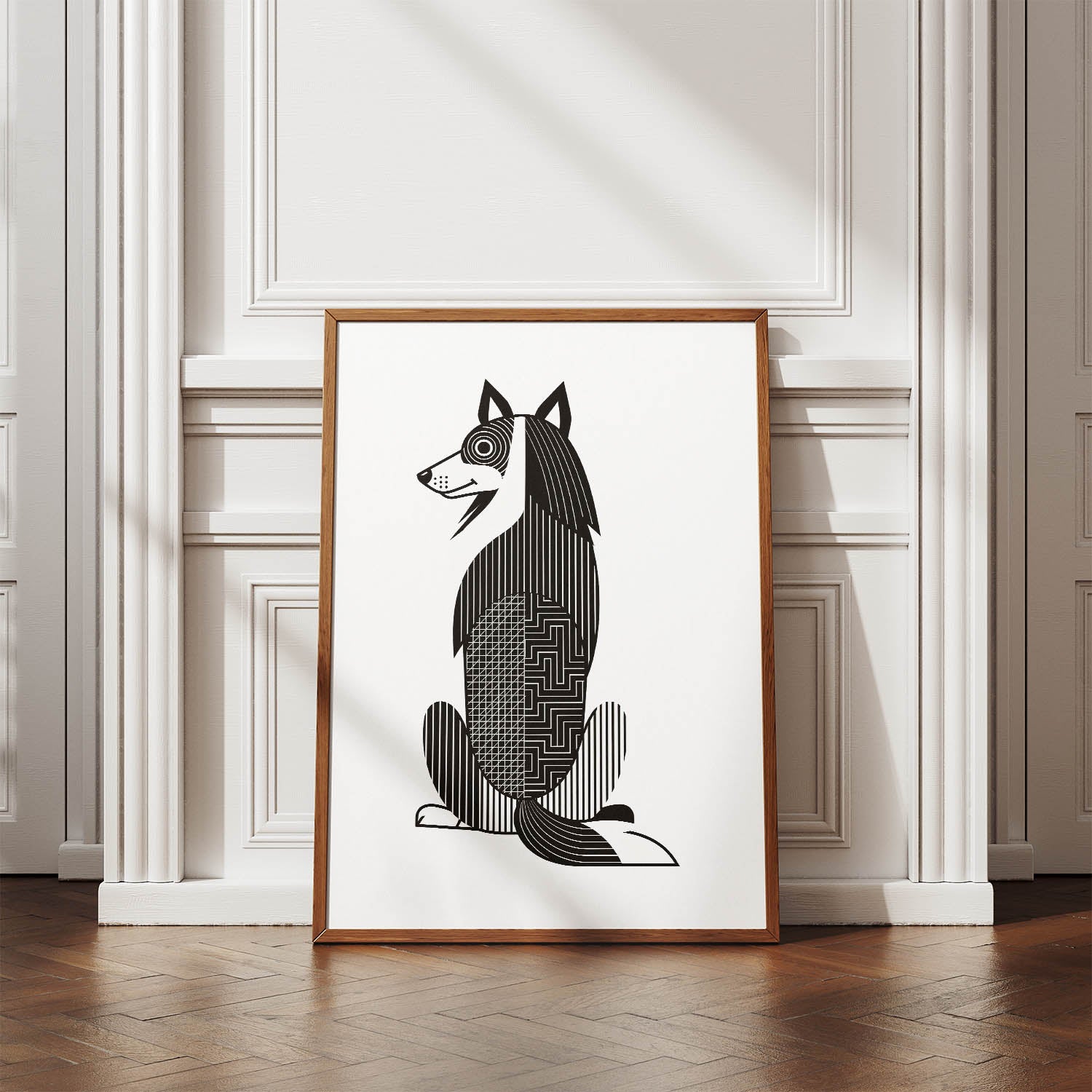 Rough Smooth Collie Geometric Line Art mockup