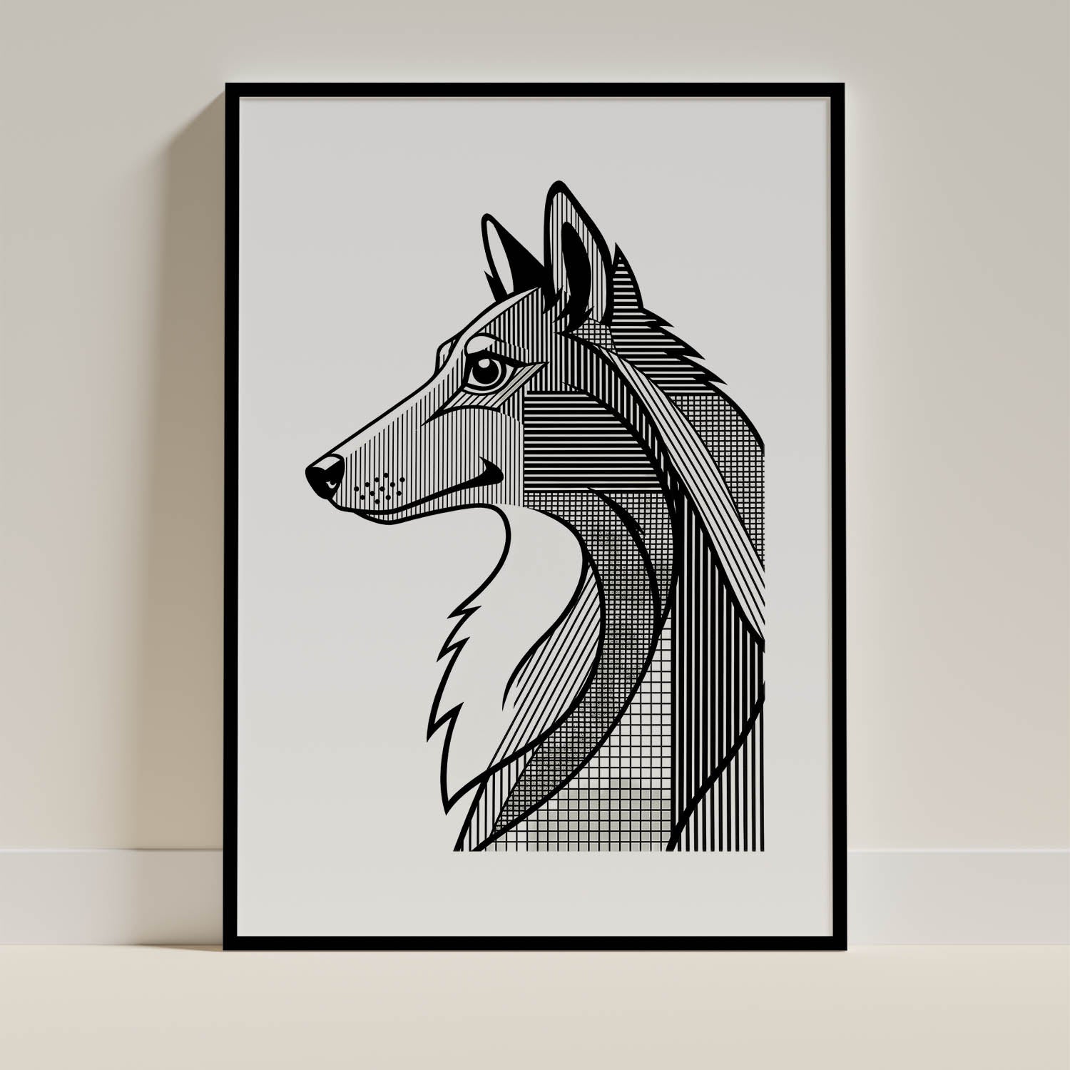 Rough Smooth Collie Geometric Line Art mockup