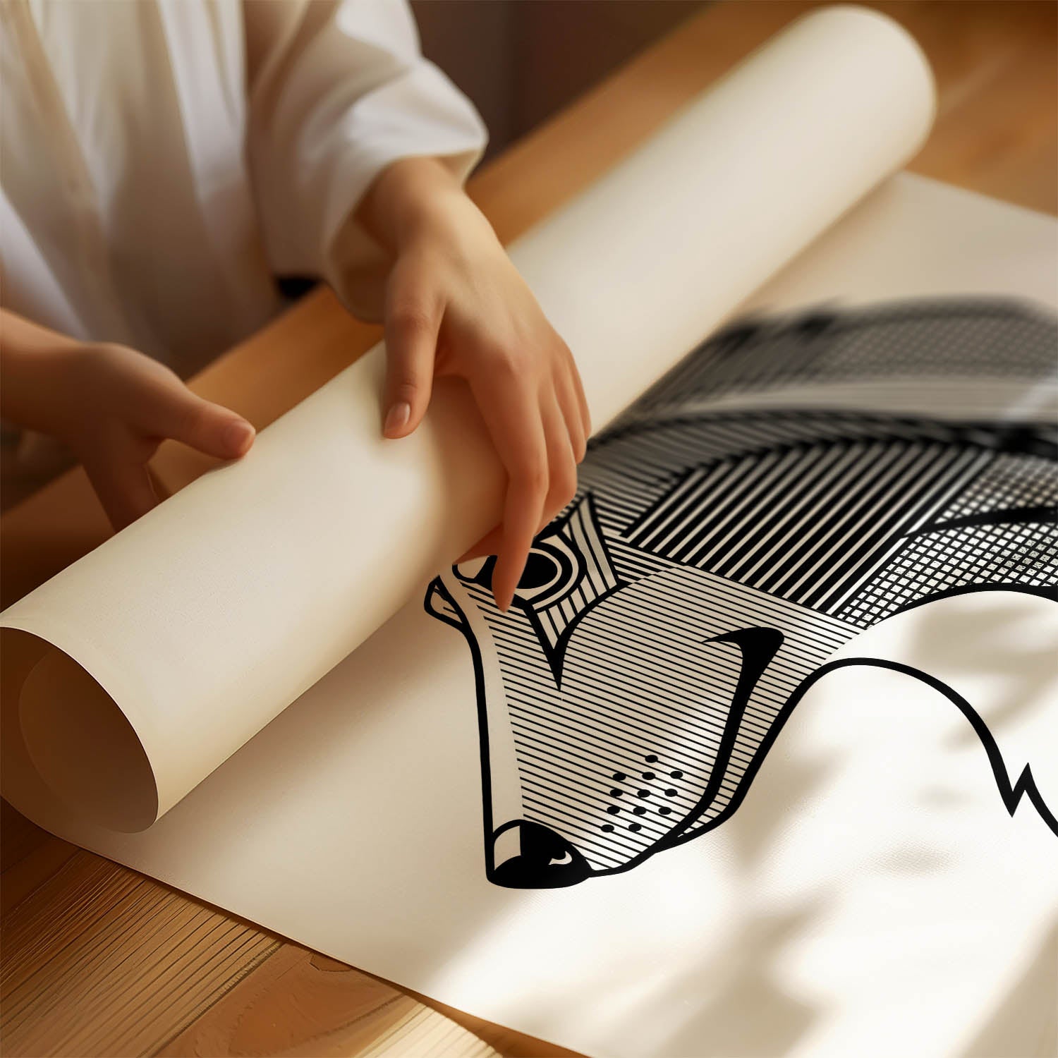 Rough Smooth Collie Geometric Line Art mockup