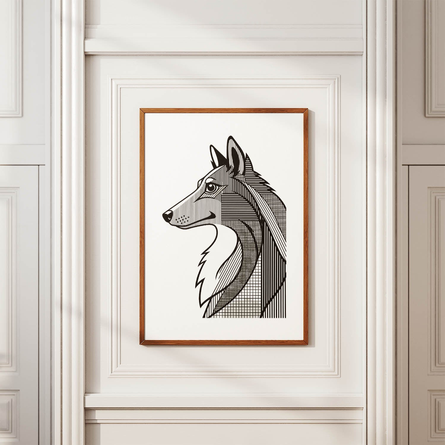 Rough Smooth Collie Geometric Line Art mockup