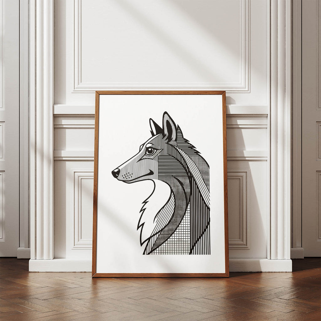 Rough Smooth Collie Geometric Line Art mockup