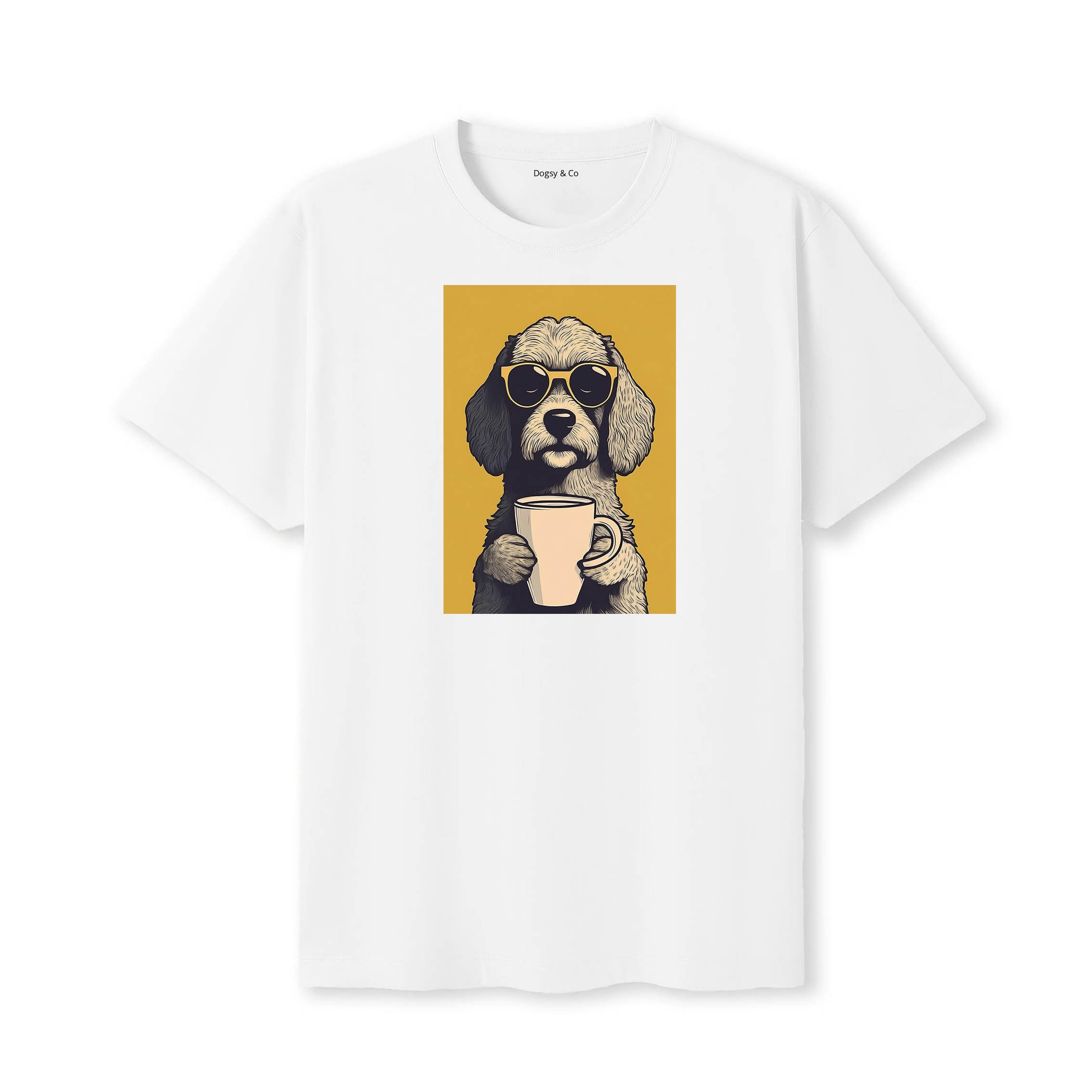 Spoodle Coffee Dog T-Shirt V2 White