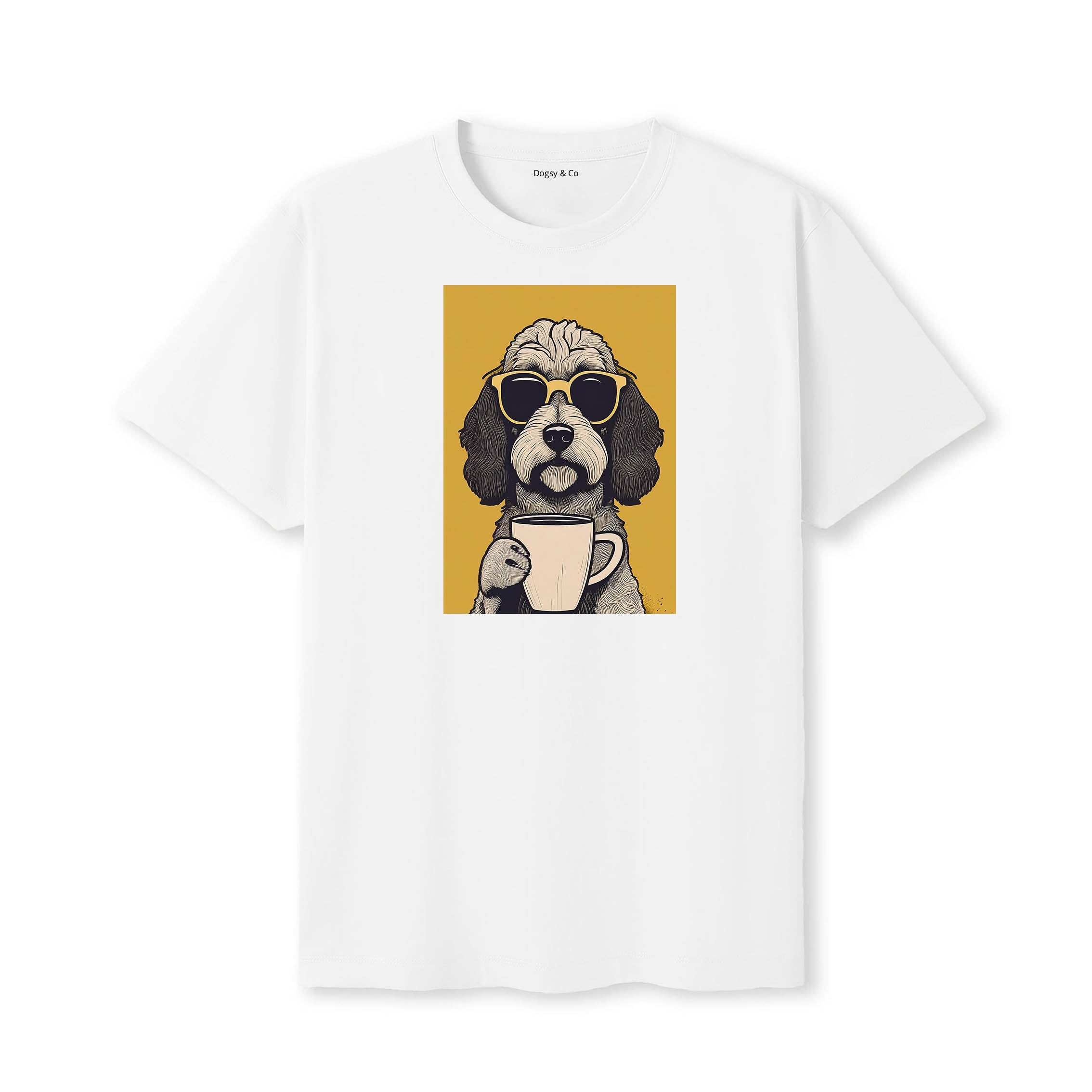 Spoodle Coffee Dog T-Shirt White