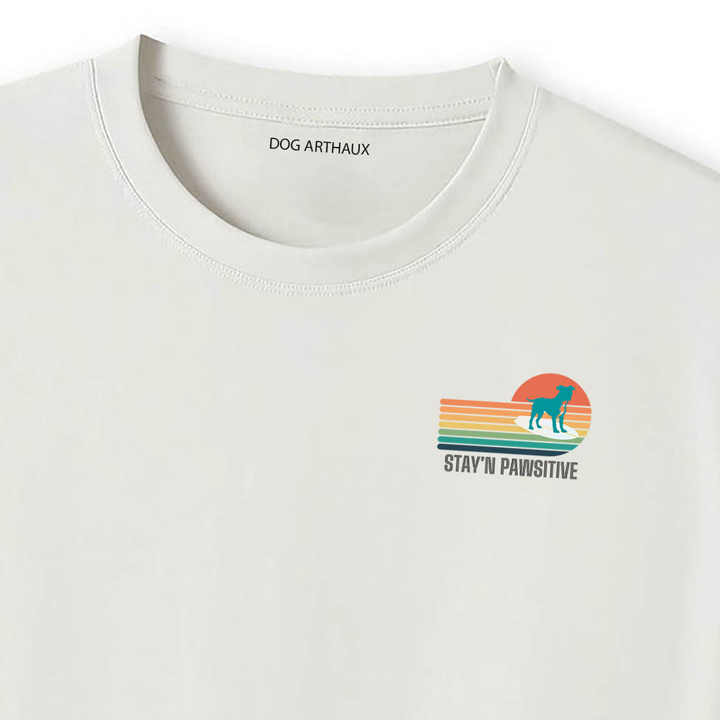Staffordshire Stay'n Pawsitive  Retro Surfer Dog T-Shirt