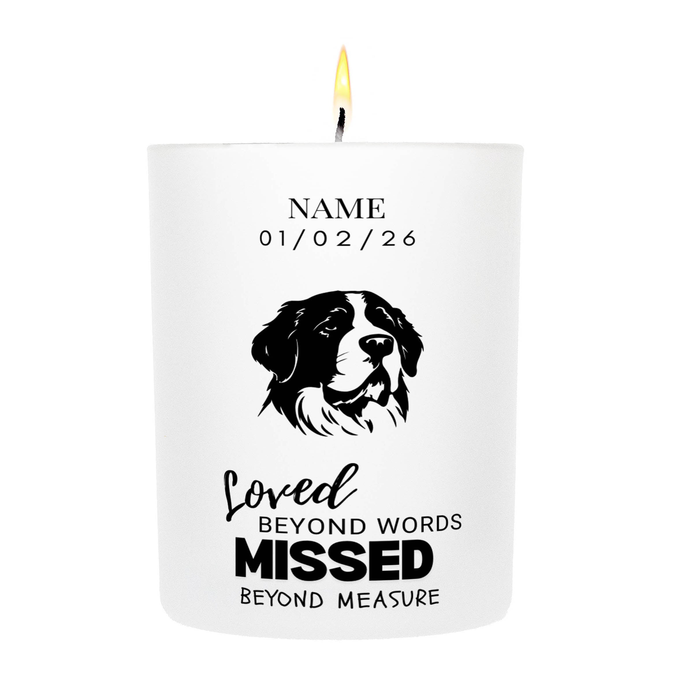 Saint Bernard – Loved Beyond Words, Missed Beyond Measure Custom Candle