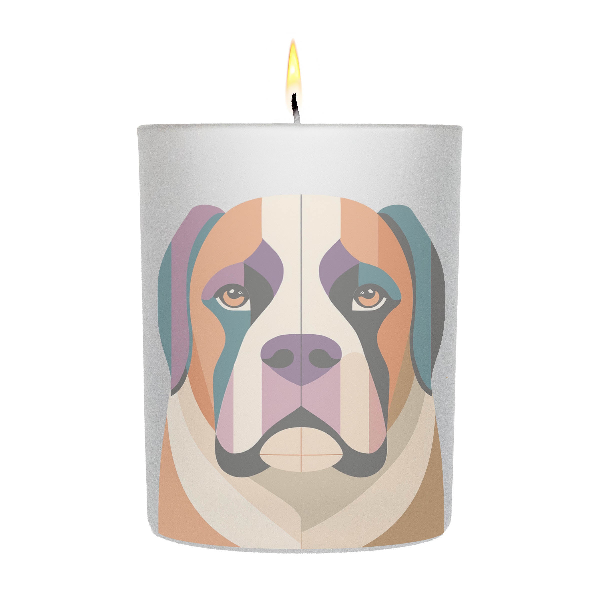 Saint Bernard Graphic Retro Chic Frosted Candle