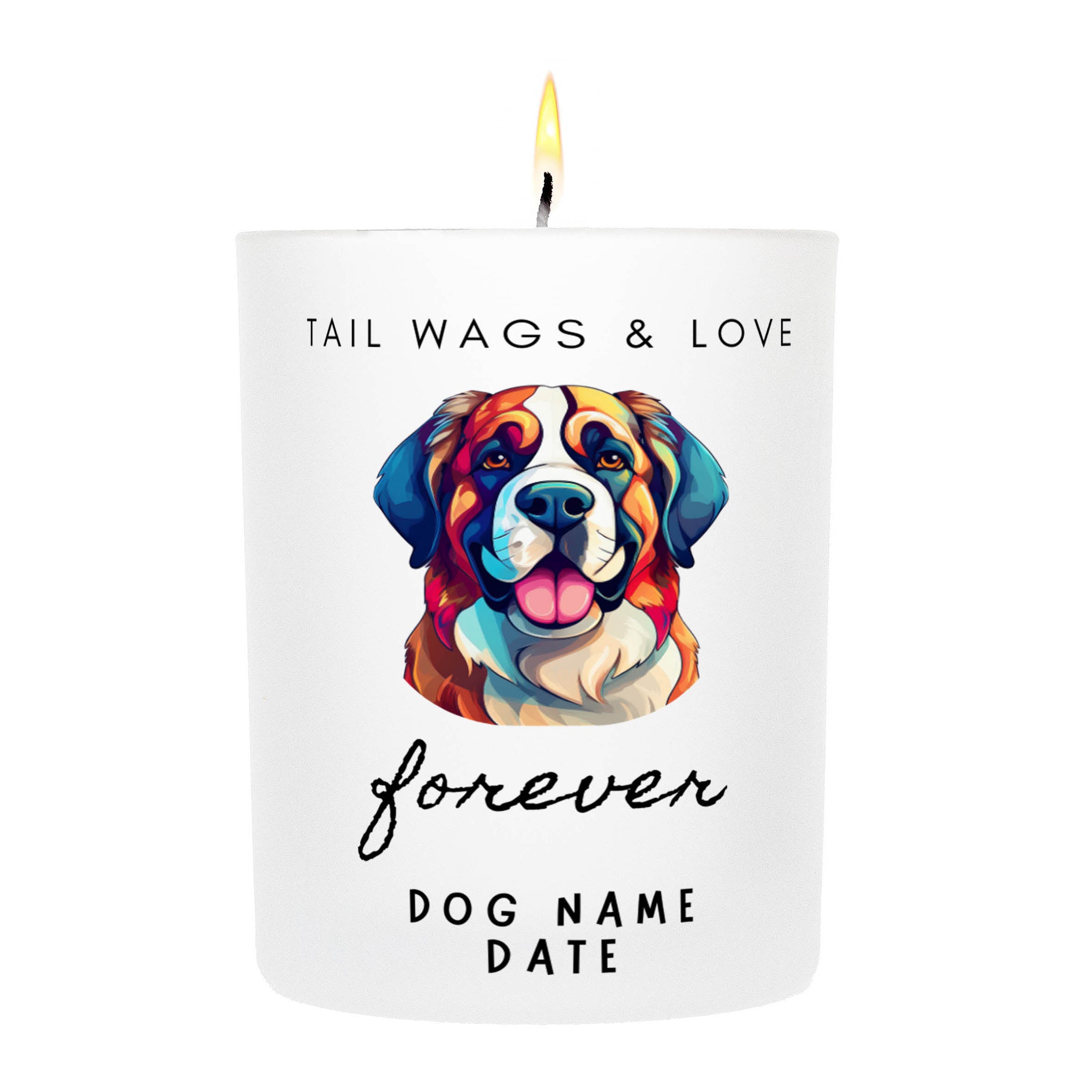 SAINT BERNARD   Tail Wags & Love Custom Candle