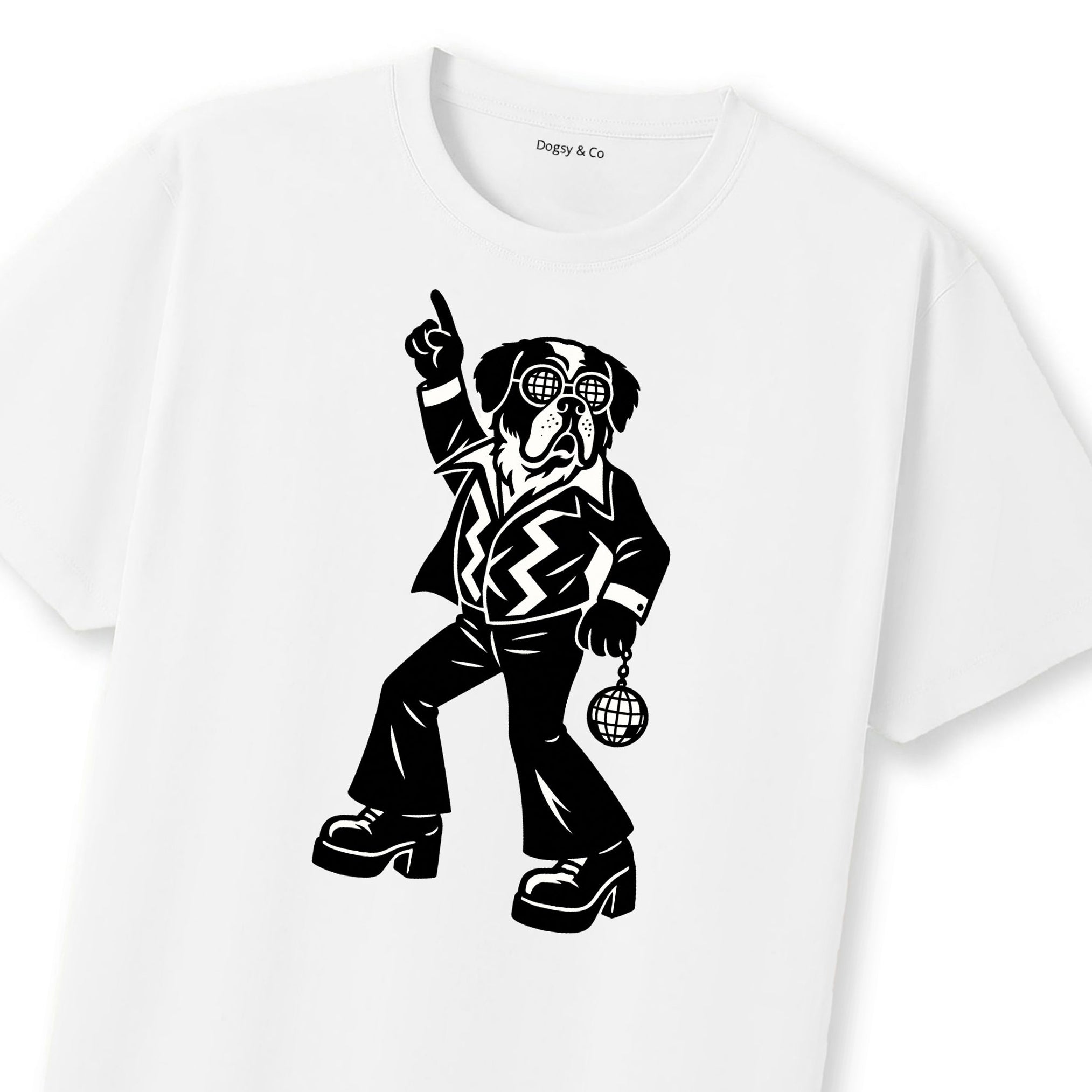 Saint Bernard Disco Doggo T-Shirt | Dogsy & Co