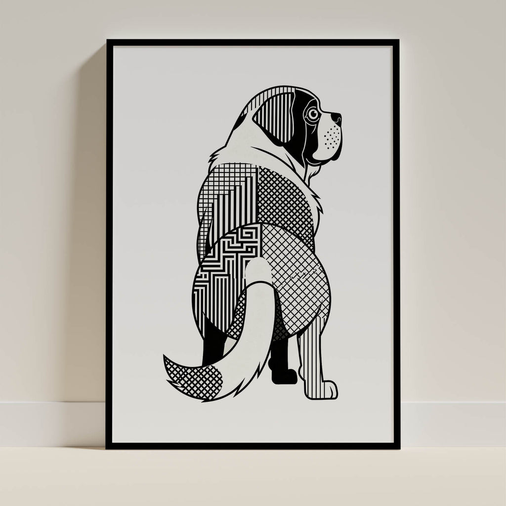 Saint Bernard Geometric Line Art mockup