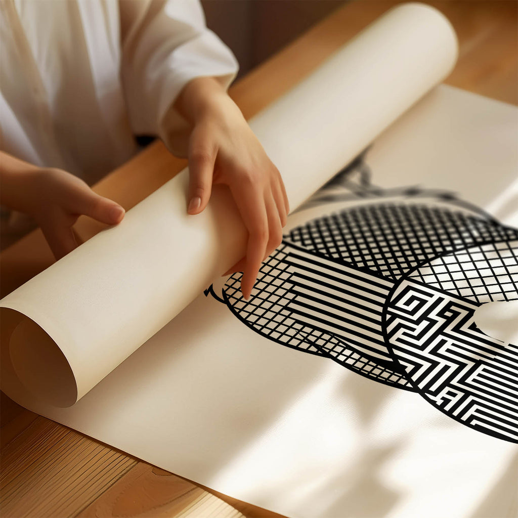 Saint Bernard Geometric Line Art mockup