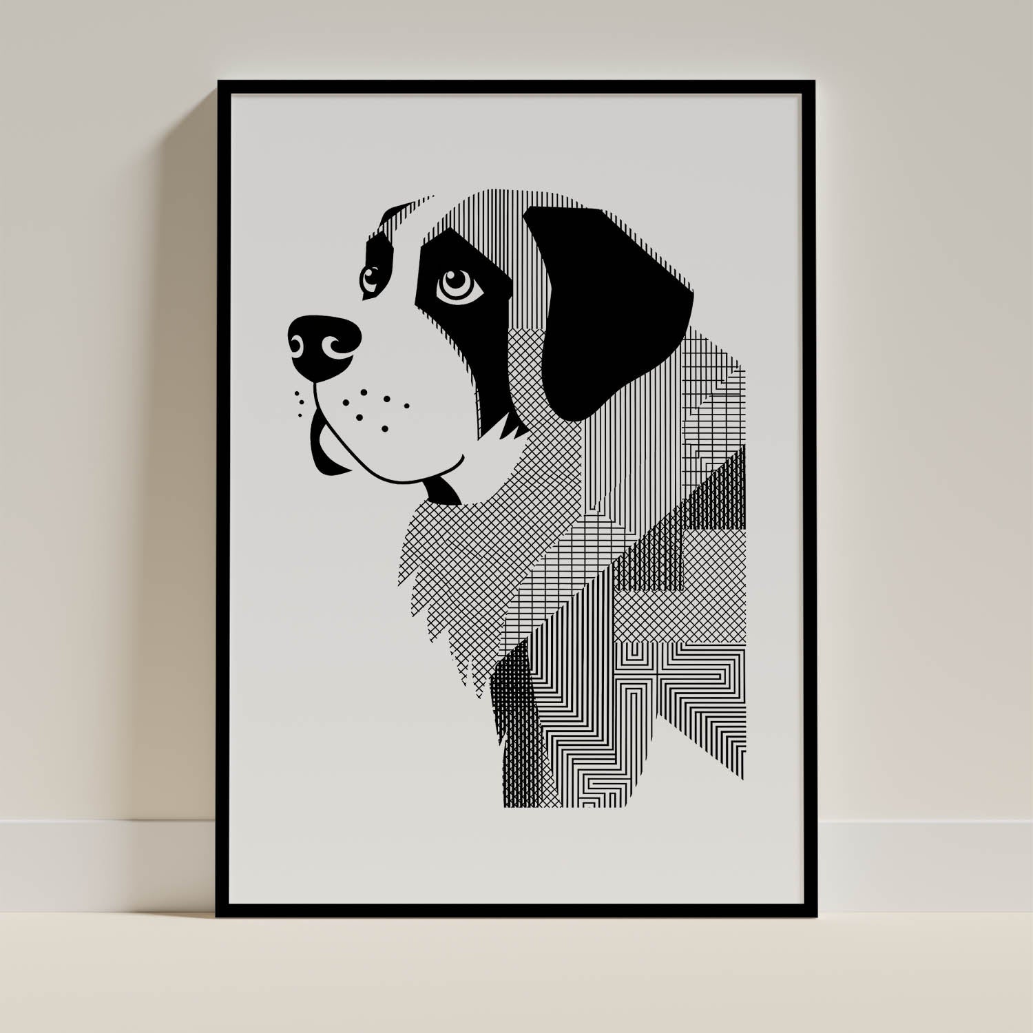 Saint Bernard Geometric Line Art mockup