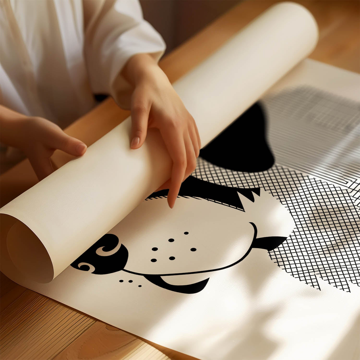 Saint Bernard Geometric Line Art mockup