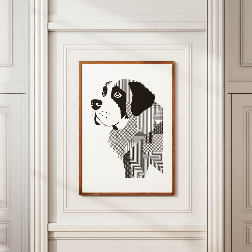 Saint Bernard Geometric Line Art mockup