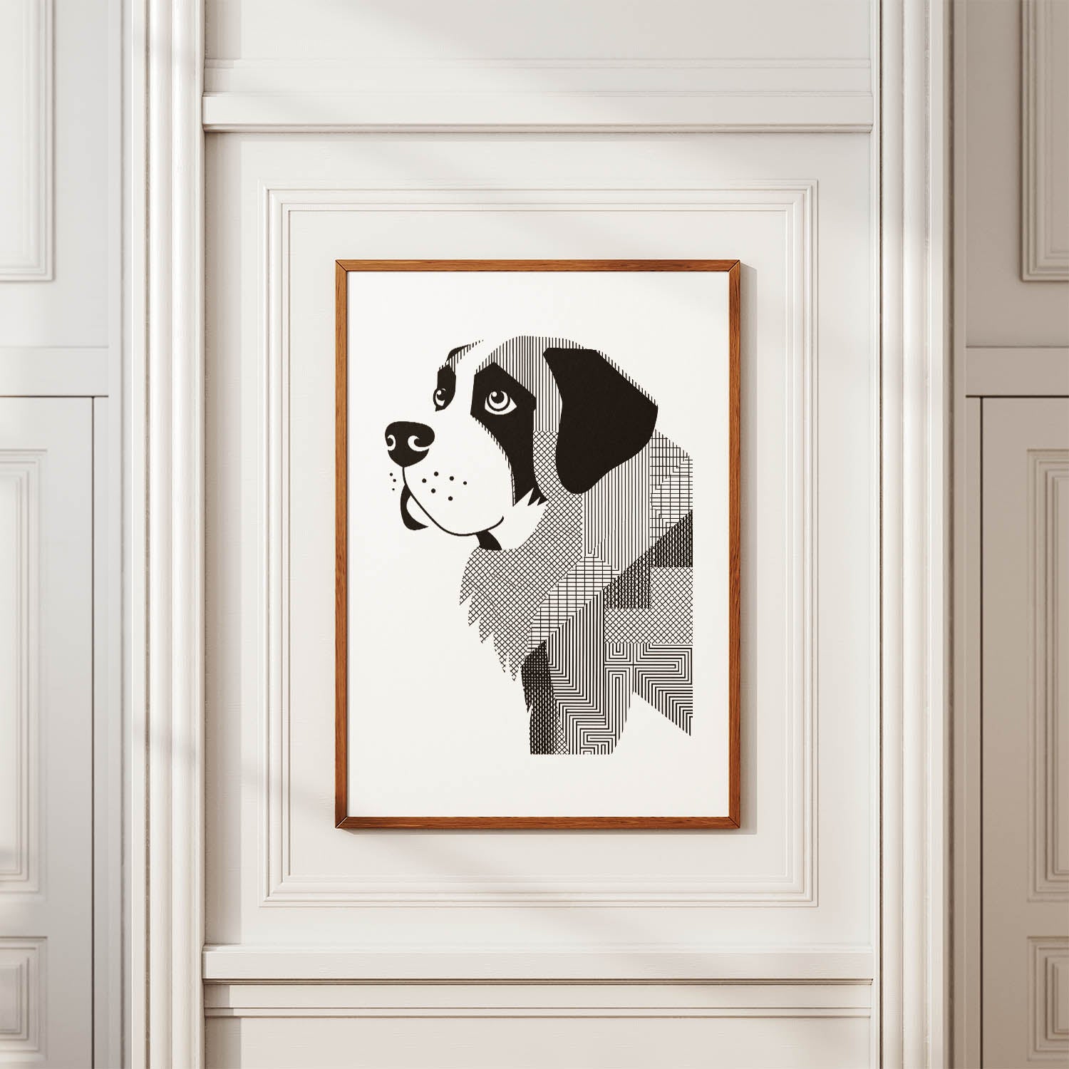 Saint Bernard Geometric Line Art mockup