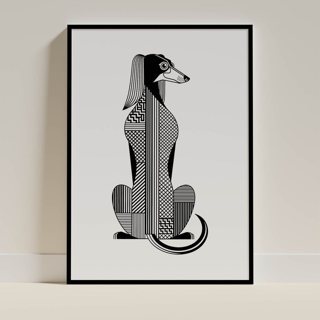 Saluki Geometric Line Art mockup