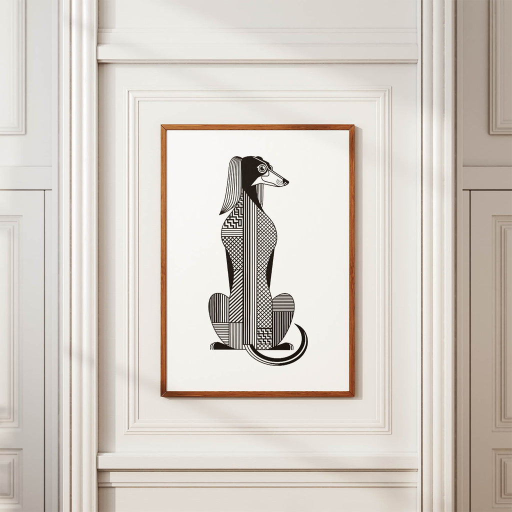Saluki Geometric Line Art mockup
